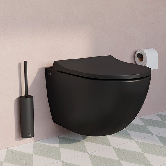 БЕЗОБОДКОВЫЙ ПОДВЕСНОЙ УНИТАЗ VITRA SENTO ЧЕРНЫЙ МАТОВЫЙ