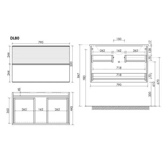 ТУМБА ПОДВЕСНАЯ SANCOS DELTA 790Х445Х500, C ДВУМЯ ЯЩИКАМИ ОСНАЩЕННЫМИ ДОВОДЧИКАМИ, ДУБ КРАСНЫЙ/ГРАФИТ , АРТ. DL80GR
