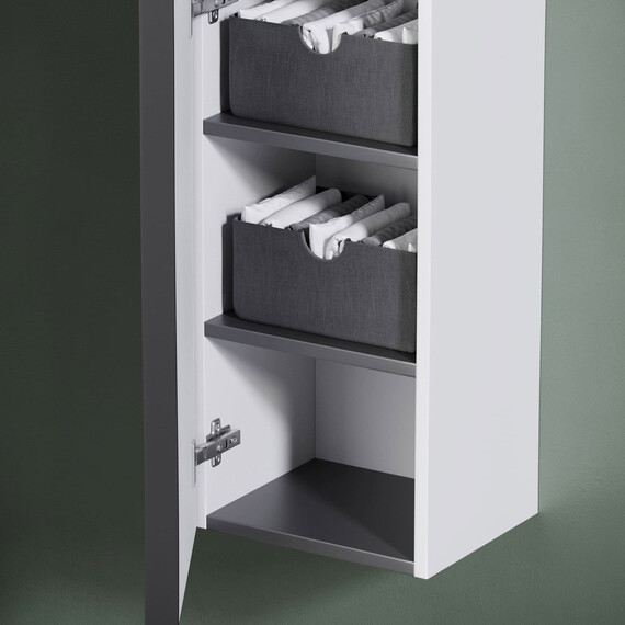 ШКАФ-ПЕНАЛ SANCOS DELTA ПОДВЕСНОЙ ДУБ СВЕТЛЫЙ/БЕЛЫЙ , 350Х300Х1600 ММ, АРТ. PDL35W