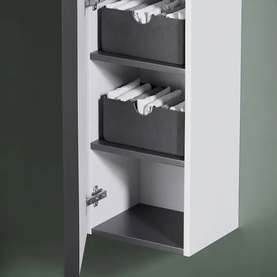 ШКАФ-ПЕНАЛ SANCOS DELTA ПОДВЕСНОЙ ДУБ СВЕТЛЫЙ/БЕЛЫЙ , 350Х300Х1600 ММ, АРТ. PDL35W