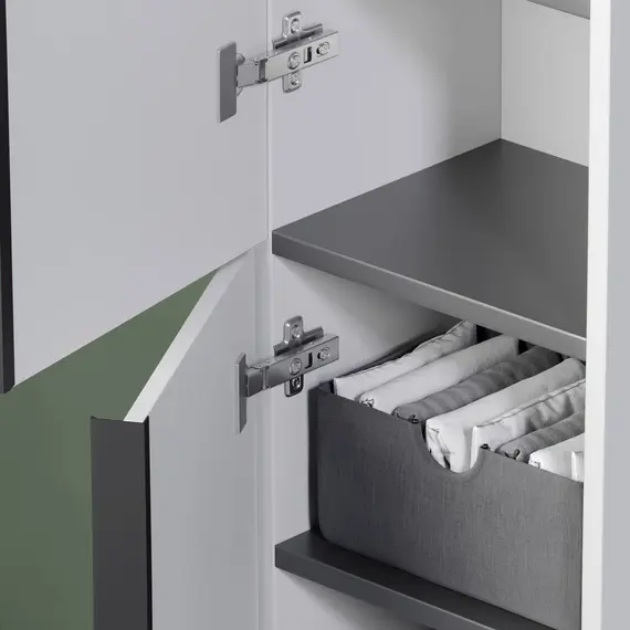 ШКАФ-ПЕНАЛ SANCOS DELTA ПОДВЕСНОЙ ДУБ СВЕТЛЫЙ/БЕЛЫЙ , 350Х300Х1600 ММ, АРТ. PDL35W