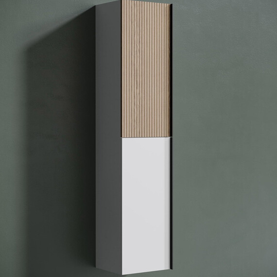 ШКАФ-ПЕНАЛ SANCOS DELTA ПОДВЕСНОЙ ДУБ СВЕТЛЫЙ/БЕЛЫЙ , 350Х300Х1600 ММ, АРТ. PDL35W