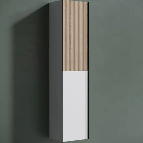 ШКАФ-ПЕНАЛ SANCOS DELTA ПОДВЕСНОЙ ДУБ СВЕТЛЫЙ/БЕЛЫЙ , 350Х300Х1600 ММ, АРТ. PDL35W