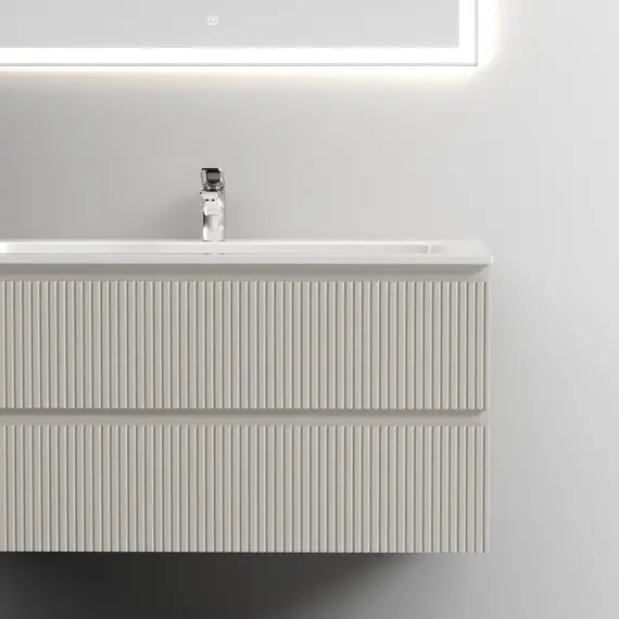 ТУМБА ПОДВЕСНАЯ SANCOS SNOB T ЛЕВАЯ 995Х445Х500, C ДВУМЯ ЯЩИКАМИ ОСНАЩЕННЫМИ ДОВОДЧИКАМИ, BEIGE SOFT , АРТ.SNT100LCE