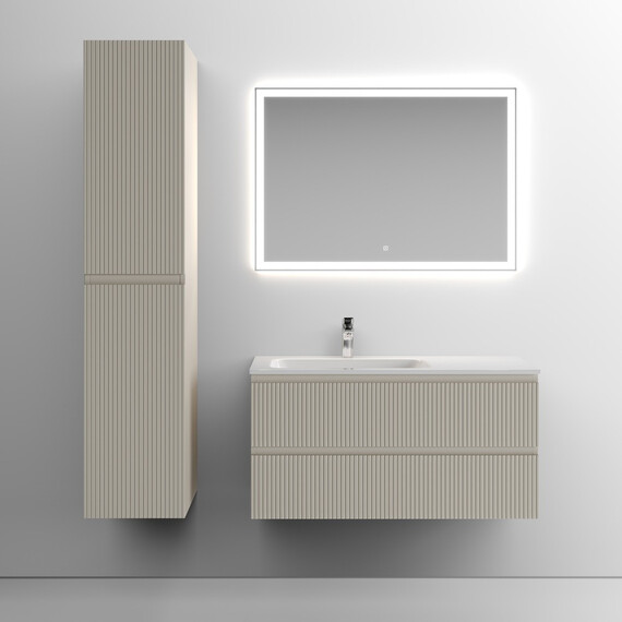 ТУМБА ПОДВЕСНАЯ SANCOS SNOB T ЛЕВАЯ 995Х445Х500, C ДВУМЯ ЯЩИКАМИ ОСНАЩЕННЫМИ ДОВОДЧИКАМИ, BEIGE SOFT , АРТ.SNT100LCE