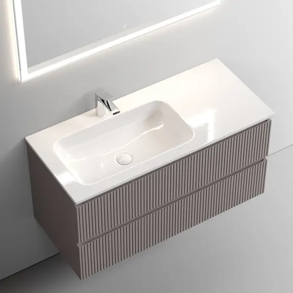 ТУМБА ПОДВЕСНАЯ SANCOS SNOB T ЛЕВАЯ 995Х445Х500, C ДВУМЯ ЯЩИКАМИ ОСНАЩЕННЫМИ ДОВОДЧИКАМИ, DOHA SOFT, АРТ.SNT100LSM