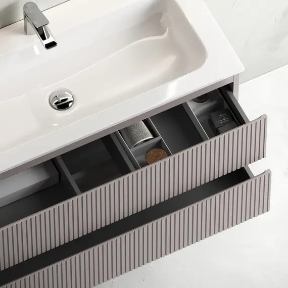 ТУМБА ПОДВЕСНАЯ SANCOS SNOB T ПРАВАЯ 995Х445Х500, C ДВУМЯ ЯЩИКАМИ ОСНАЩЕННЫМИ ДОВОДЧИКАМИ, DOHA SOFT, АРТ.SNT100RSM