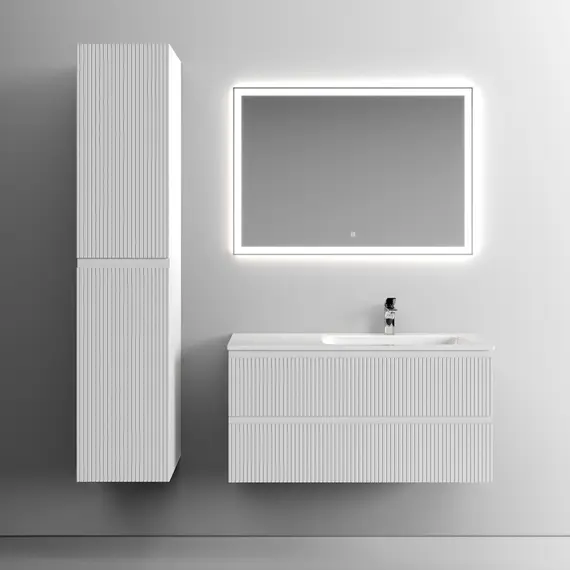 ТУМБА ПОДВЕСНАЯ SANCOS SNOB T ПРАВАЯ 995Х445Х500, C ДВУМЯ ЯЩИКАМИ ОСНАЩЕННЫМИ ДОВОДЧИКАМИ, BIANCO , АРТ.SNT100RW