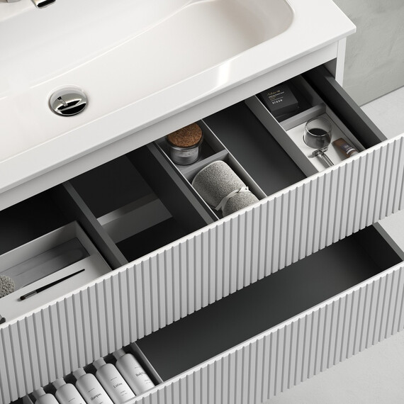 ТУМБА ПОДВЕСНАЯ SANCOS SNOB T 590Х445Х500, C ДВУМЯ ЯЩИКАМИ ОСНАЩЕННЫМИ ДОВОДЧИКАМИ, BIANCO, АРТ.SNT60W