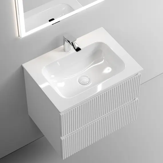 ТУМБА ПОДВЕСНАЯ SANCOS SNOB T 590Х445Х500, C ДВУМЯ ЯЩИКАМИ ОСНАЩЕННЫМИ ДОВОДЧИКАМИ, BIANCO, АРТ.SNT60W