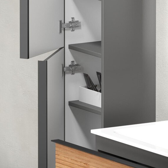 ШКАФ-ПЕНАЛ SANCOS DELTA ПОДВЕСНОЙ ДУБ КРАСНЫЙ/ГРАФИТ, 350Х300Х1600 ММ, АРТ. PDL35GR