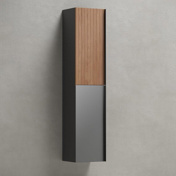 ШКАФ-ПЕНАЛ SANCOS DELTA ПОДВЕСНОЙ ДУБ КРАСНЫЙ/ГРАФИТ, 350Х300Х1600 ММ, АРТ. PDL35GR