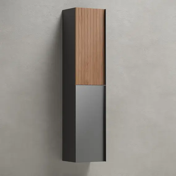 ШКАФ-ПЕНАЛ SANCOS DELTA ПОДВЕСНОЙ ДУБ КРАСНЫЙ/ГРАФИТ, 350Х300Х1600 ММ, АРТ. PDL35GR