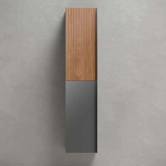 ШКАФ-ПЕНАЛ SANCOS DELTA ПОДВЕСНОЙ ДУБ КРАСНЫЙ/ГРАФИТ, 350Х300Х1600 ММ, АРТ. PDL35GR