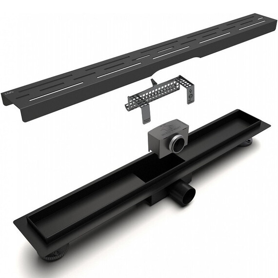 ЖЕЛОБ ДУШЕВОЙ ESBANO META РЕШЕТКА RAIN ДЛИНА 70 СМ МАТОВЫЙ ЧЕРНЫЙ