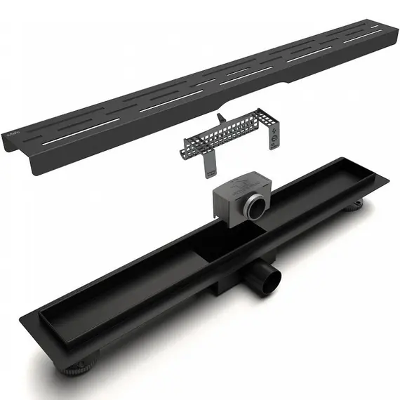 ЖЕЛОБ ДУШЕВОЙ ESBANO META РЕШЕТКА RAIN ДЛИНА 80 СМ МАТОВЫЙ ЧЕРНЫЙ