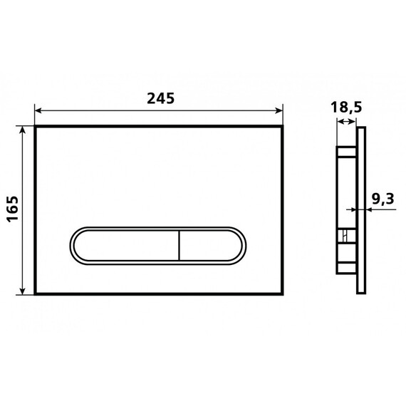 КЛАВИША ДЛЯ ИНСТАЛЛЯЦИИ ESBANO OVL-17MB МАТОВЫЙ ЧЕРНЫЙ