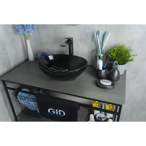 ЧЕРНАЯ ГЛЯНЦЕВАЯ КЕРАМИЧЕСКАЯ РАКОВИНА GID NC920