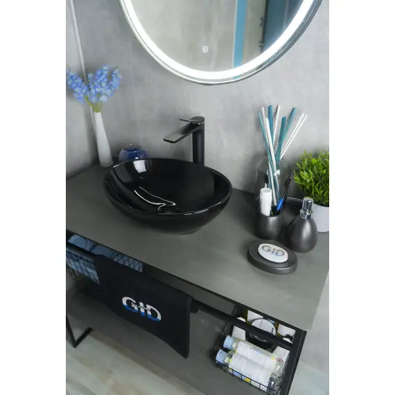 ЧЕРНАЯ ГЛЯНЦЕВАЯ КЕРАМИЧЕСКАЯ РАКОВИНА GID NC920