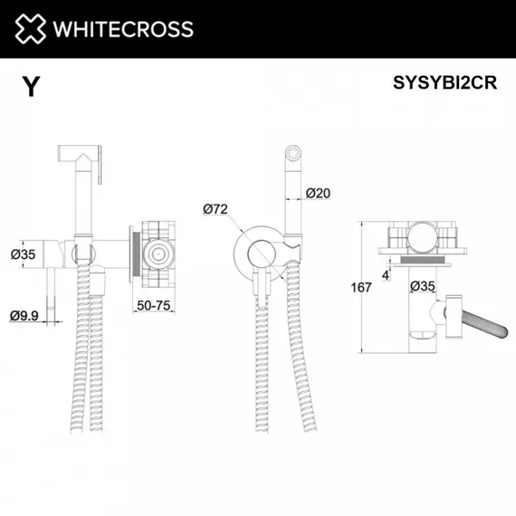 СИСТЕМА ДЛЯ БИДЕ СКРЫТОГО МОНТАЖА WHITECROSS Y SYSYBI2CR ХРОМ