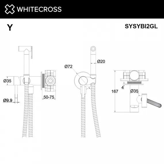 СИСТЕМА ДЛЯ БИДЕ СКРЫТОГО МОНТАЖА WHITECROSS Y SYSYBI2GL ЗОЛОТО