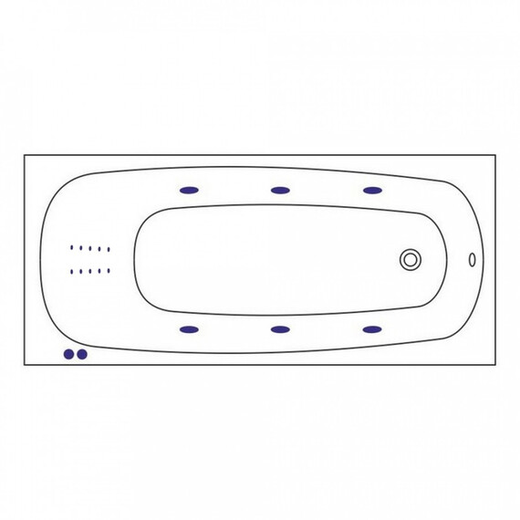ГИДРОМАССАЖНАЯ АКРИЛОВАЯ ВАННА WHITECROSS LAYLA 170X75 "LINE NANO" ХРОМ