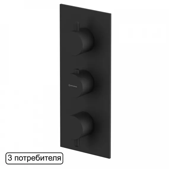 СМЕСИТЕЛЬ ТЕРМОСТАТИЧЕСКИЙ ДЛЯ ДУША СКРЫТОГО МОНТАЖА WHITECROSS Y Y1238BL ЧЕРНЫЙ МАТОВЫЙ