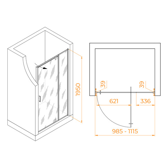 ДУШЕВАЯ ДВЕРЬ RGW PA-008