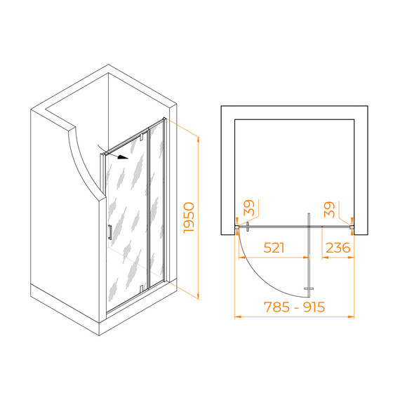 ДУШЕВАЯ ДВЕРЬ RGW PA-008B
