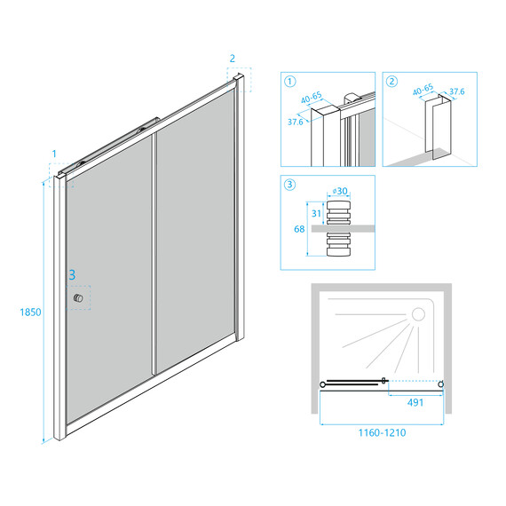 ДУШЕВАЯ ДВЕРЬ RGW CL-12