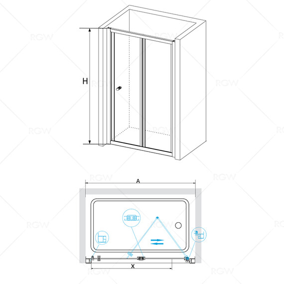 ДУШЕВАЯ ДВЕРЬ RGW CL-21