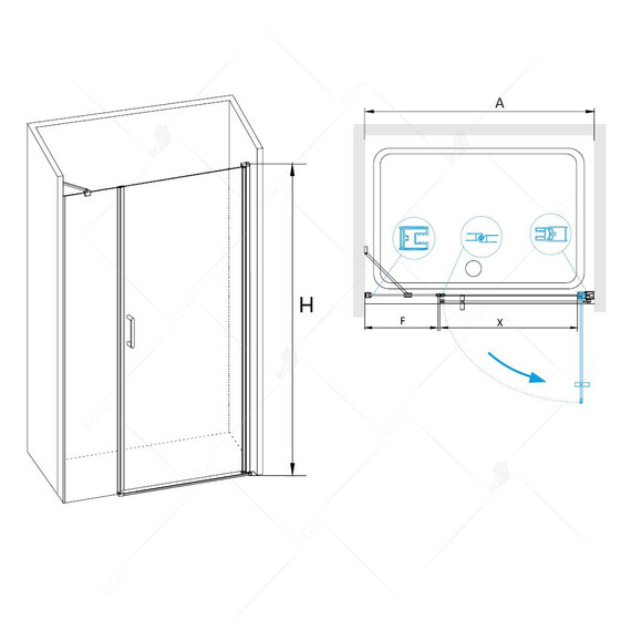 ДУШЕВАЯ ДВЕРЬ RGW LE-08 (LE-03 + Z-09)