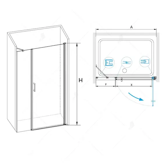 ДУШЕВАЯ ДВЕРЬ RGW LE-08 (LE-03 + Z-09)