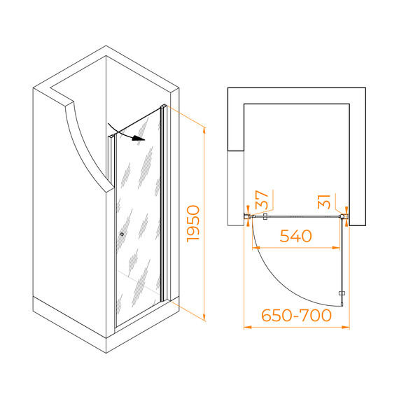 ДУШЕВАЯ ДВЕРЬ RGW DOLPHIN TN-03