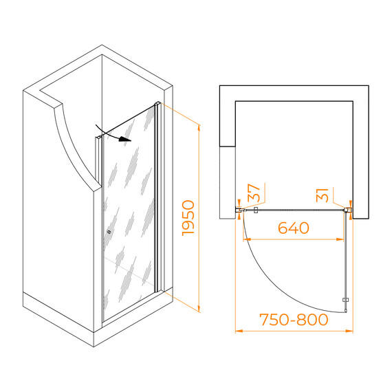 ДУШЕВАЯ ДВЕРЬ RGW DOLPHIN TN-03B