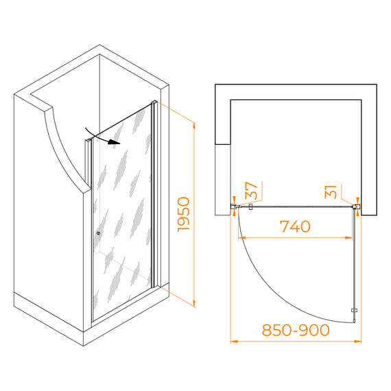 ДУШЕВАЯ ДВЕРЬ RGW DOLPHIN TN-03