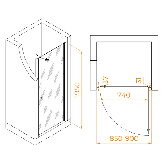 ДУШЕВАЯ ДВЕРЬ RGW DOLPHIN TN-03B
