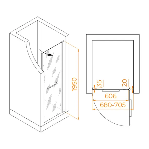 ДУШЕВАЯ ДВЕРЬ RGW PA-103