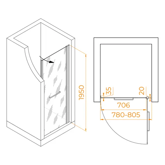ДУШЕВАЯ ДВЕРЬ RGW PA-103B