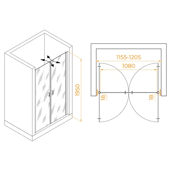 ДУШЕВАЯ ДВЕРЬ RGW PA-104GB