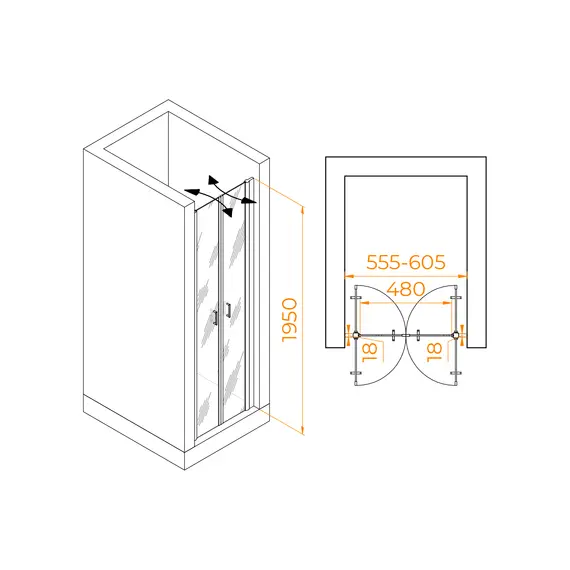 ДУШЕВАЯ ДВЕРЬ RGW PA-104GB