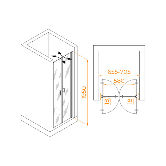 ДУШЕВАЯ ДВЕРЬ RGW PA-104B