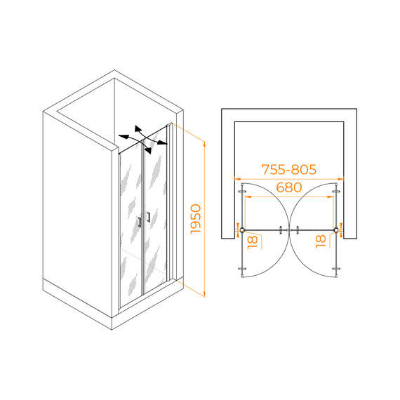 ДУШЕВАЯ ДВЕРЬ RGW PA-104