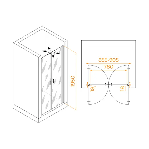 ДУШЕВАЯ ДВЕРЬ RGW PA-104B