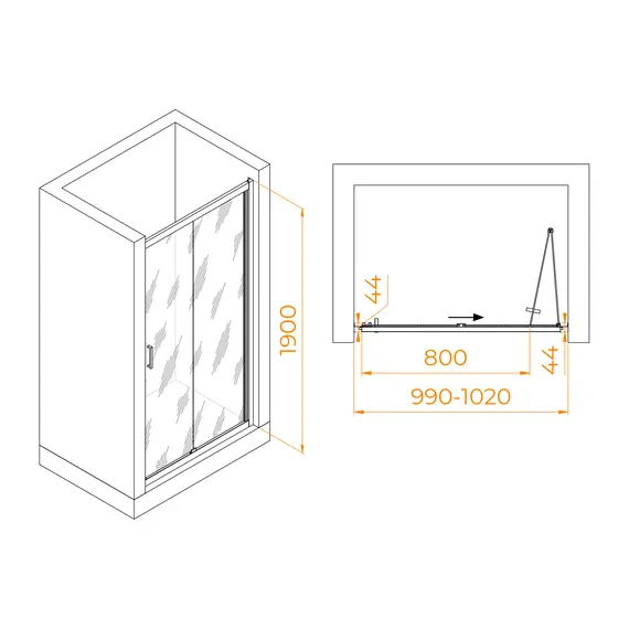 ДУШЕВАЯ ДВЕРЬ RGW PA-21