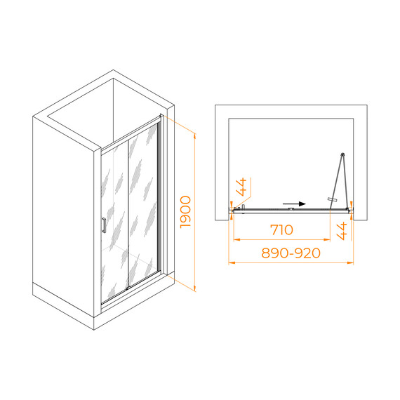 ДУШЕВАЯ ДВЕРЬ RGW PA-21