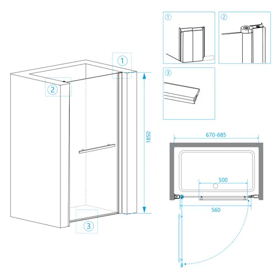 ДУШЕВАЯ ДВЕРЬ RGW PA-03
