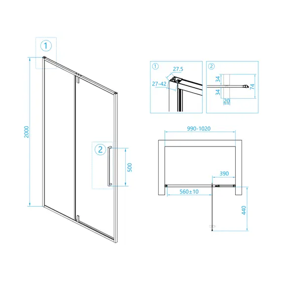 ДУШЕВАЯ ДВЕРЬ RGW SV-03B