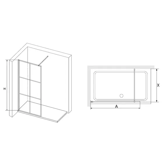 ДУШЕВАЯ ПЕРЕГОРОДКА RGW WA-11B + ДУШЕВАЯ СТОЙКА RGW SP-31B