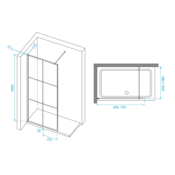 ДУШЕВАЯ ПЕРЕГОРОДКА RGW WA-111B